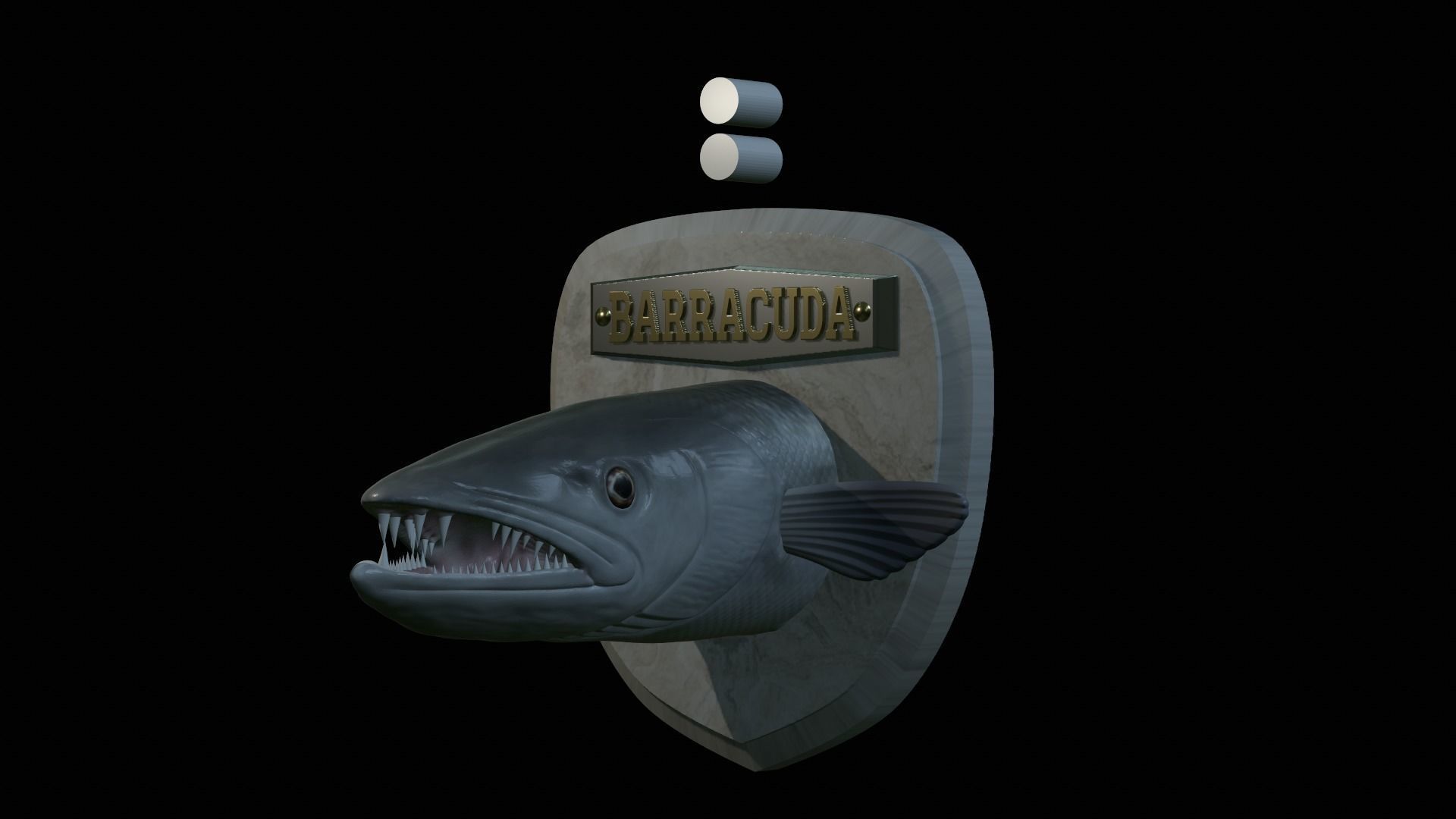 FISH HEAD GREAT BARRACUDA TROPHY STATUE DETAILED TEXTURE FOR 3D  3D print model_9