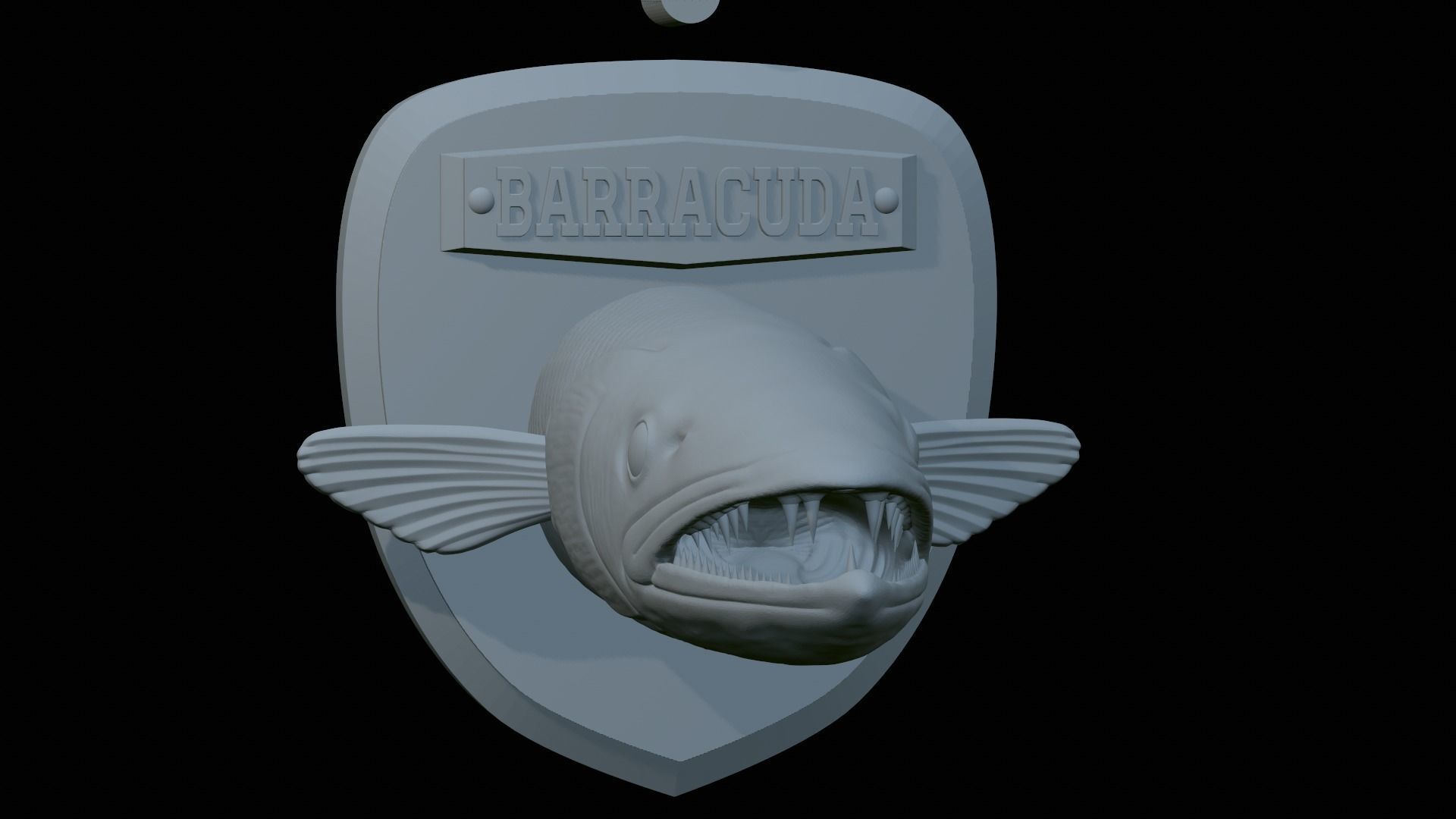FISH HEAD GREAT BARRACUDA TROPHY STATUE DETAILED TEXTURE FOR 3D  3D print model_17