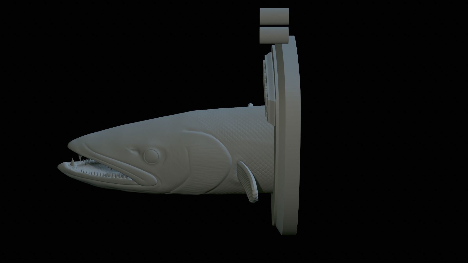 FISH HEAD GREAT BARRACUDA TROPHY STATUE DETAILED TEXTURE FOR 3D  3D print model_14