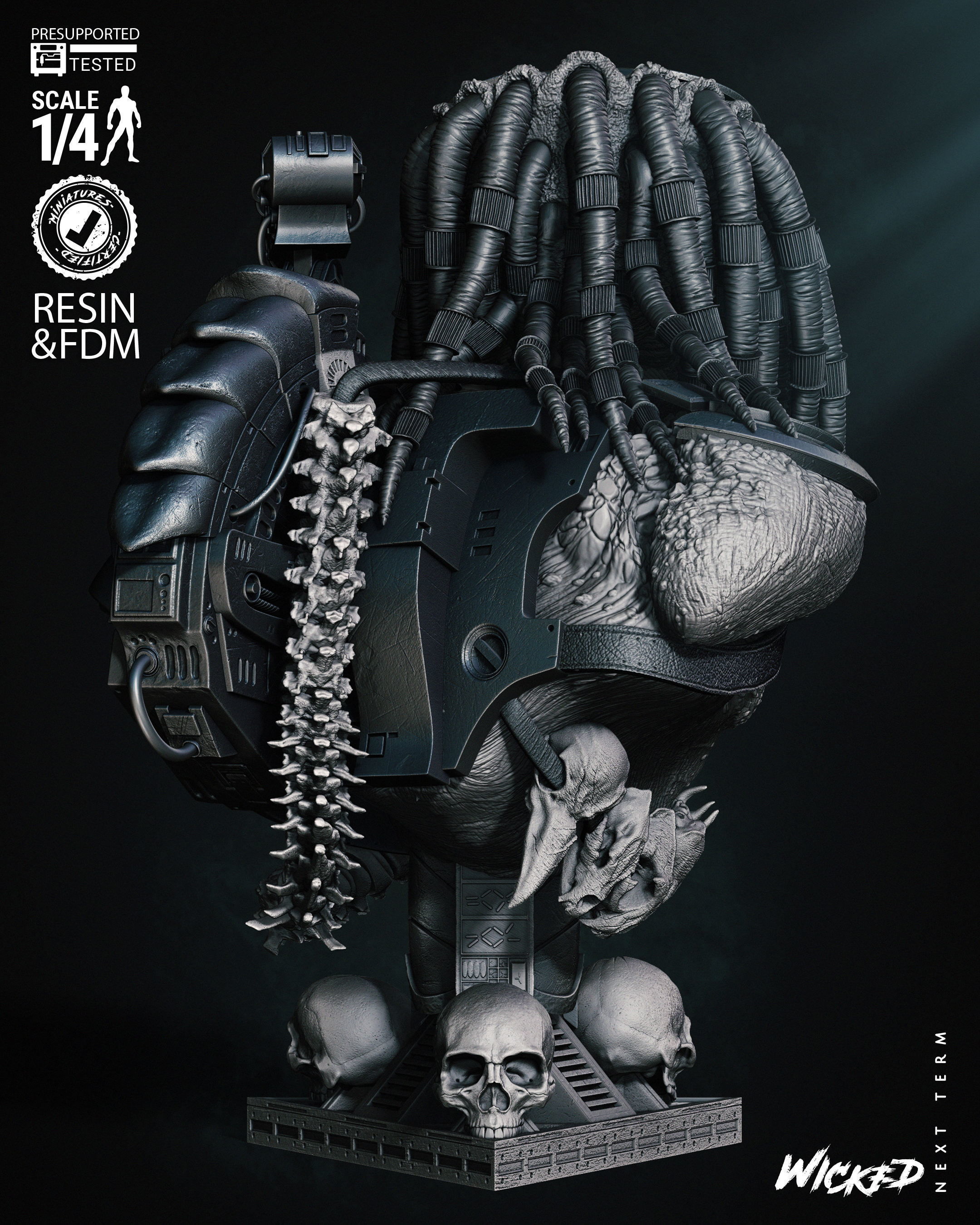 Wicked Movies Predator Bust Tested for 3D printing 3D print model_10