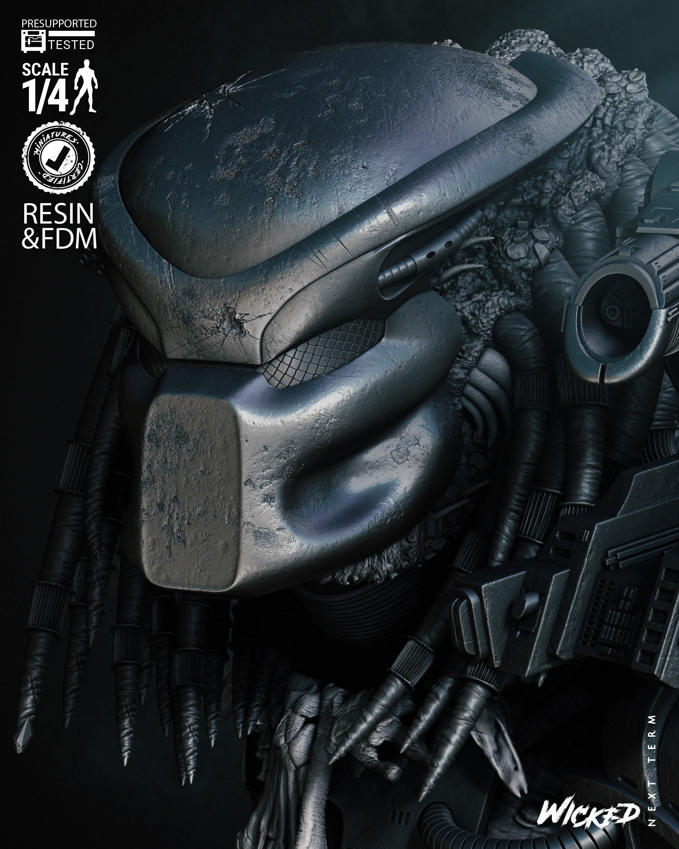 Wicked Movies Predator Bust Tested for 3D printing 3D print model_27