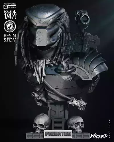 Wicked Movies Predator Bust Tested for 3D printing 3D print model