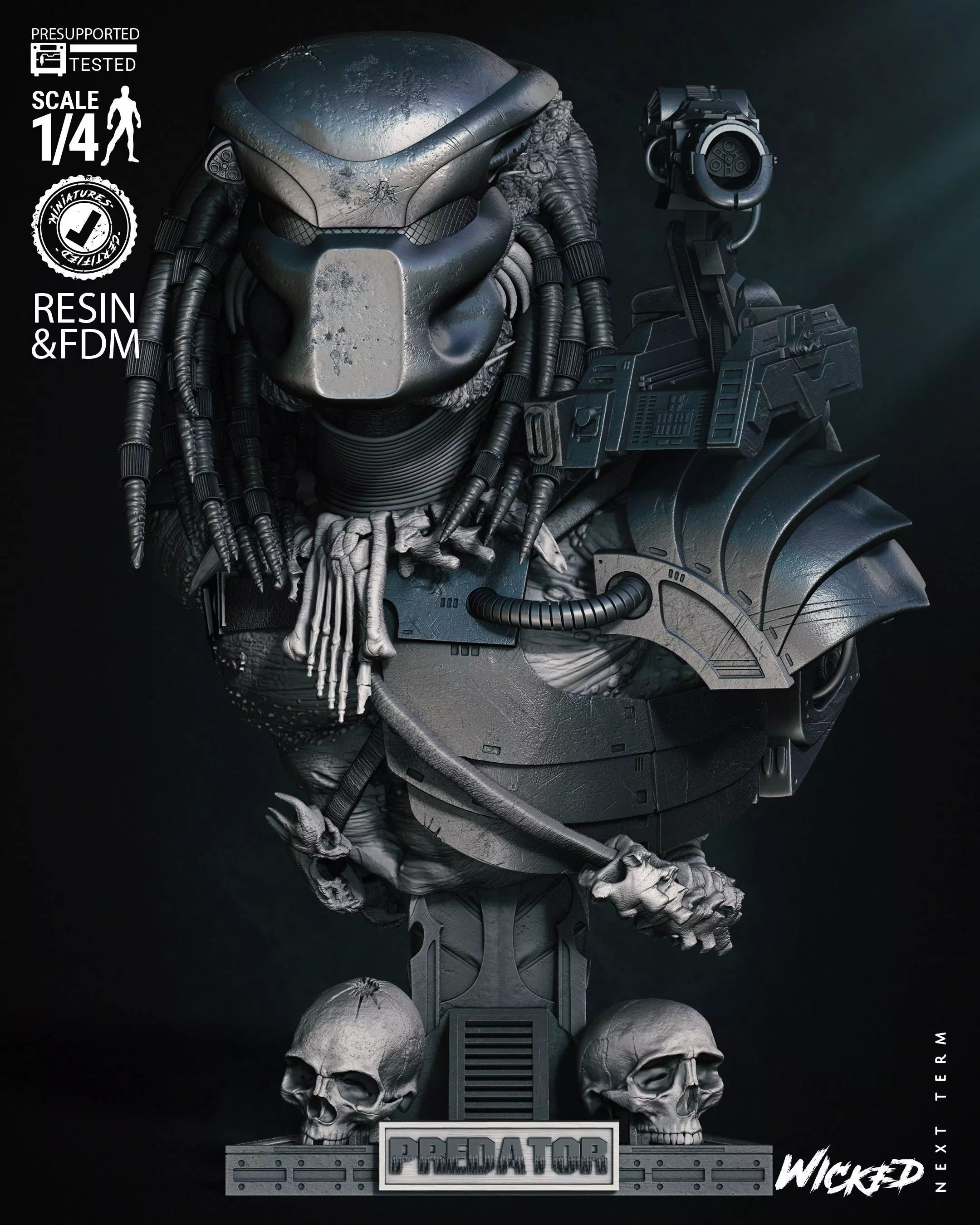 Wicked Movies Predator Bust Tested for 3D printing 3D print model_0