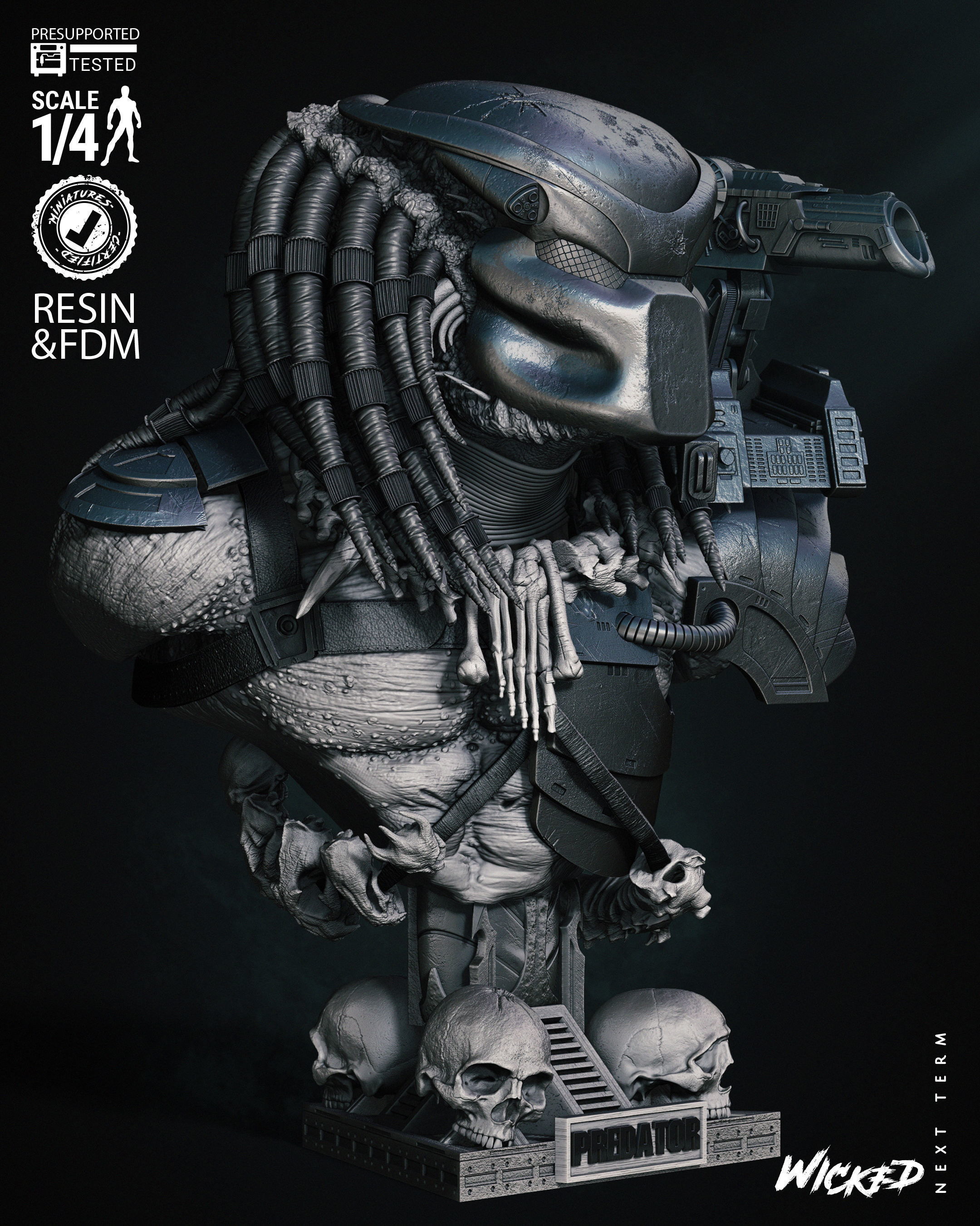 Wicked Movies Predator Bust Tested for 3D printing 3D print model_15