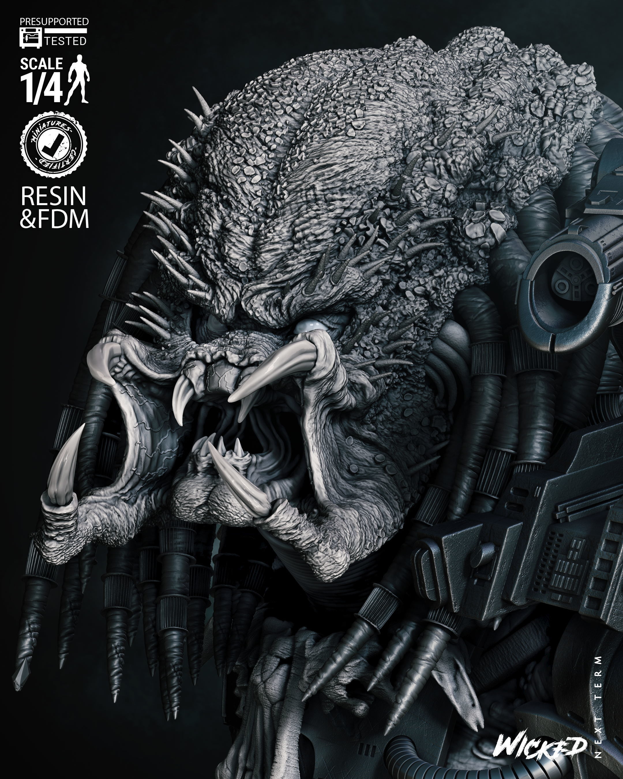 Wicked Movies Predator Bust Tested for 3D printing 3D print model_32
