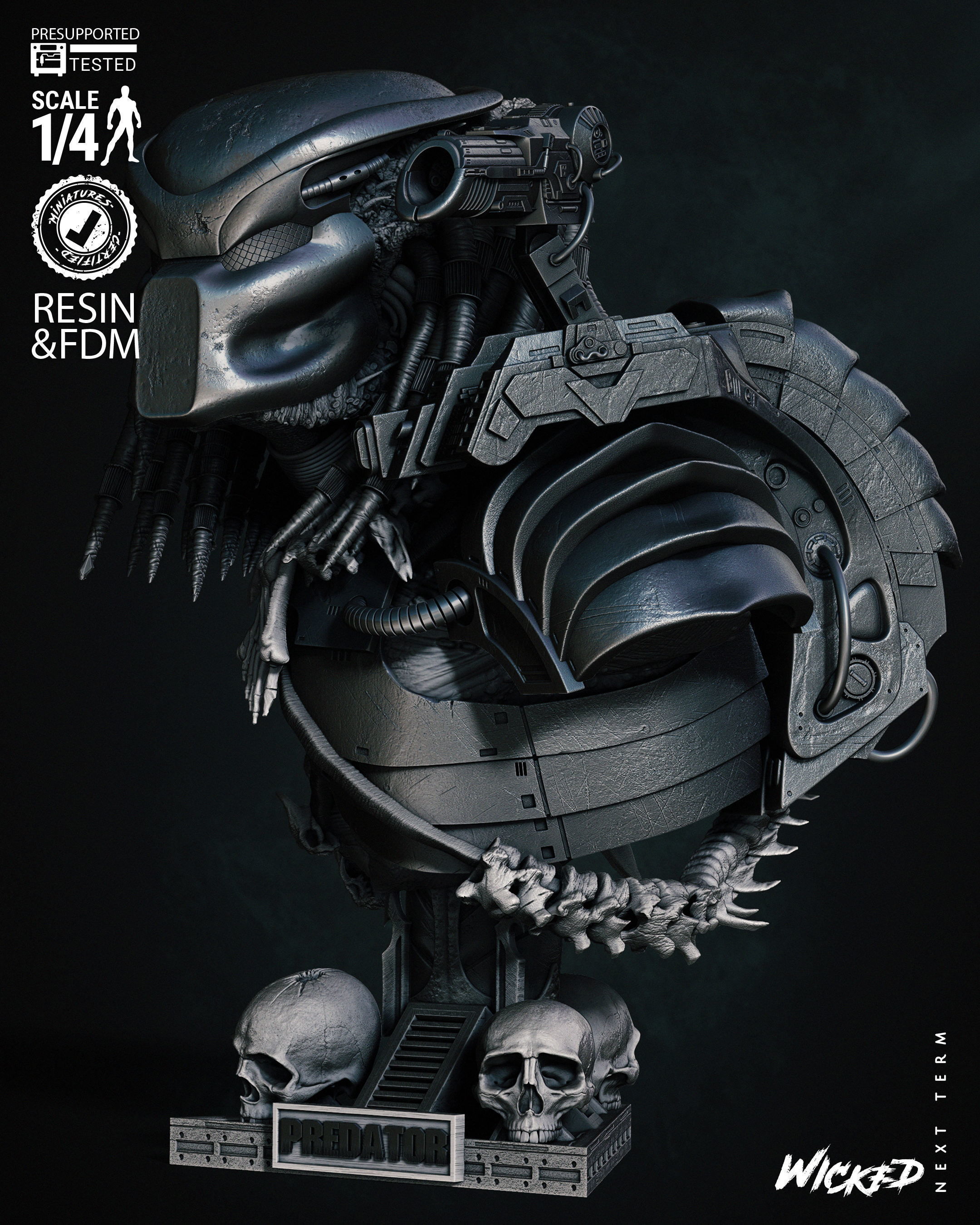Wicked Movies Predator Bust Tested for 3D printing 3D print model_6
