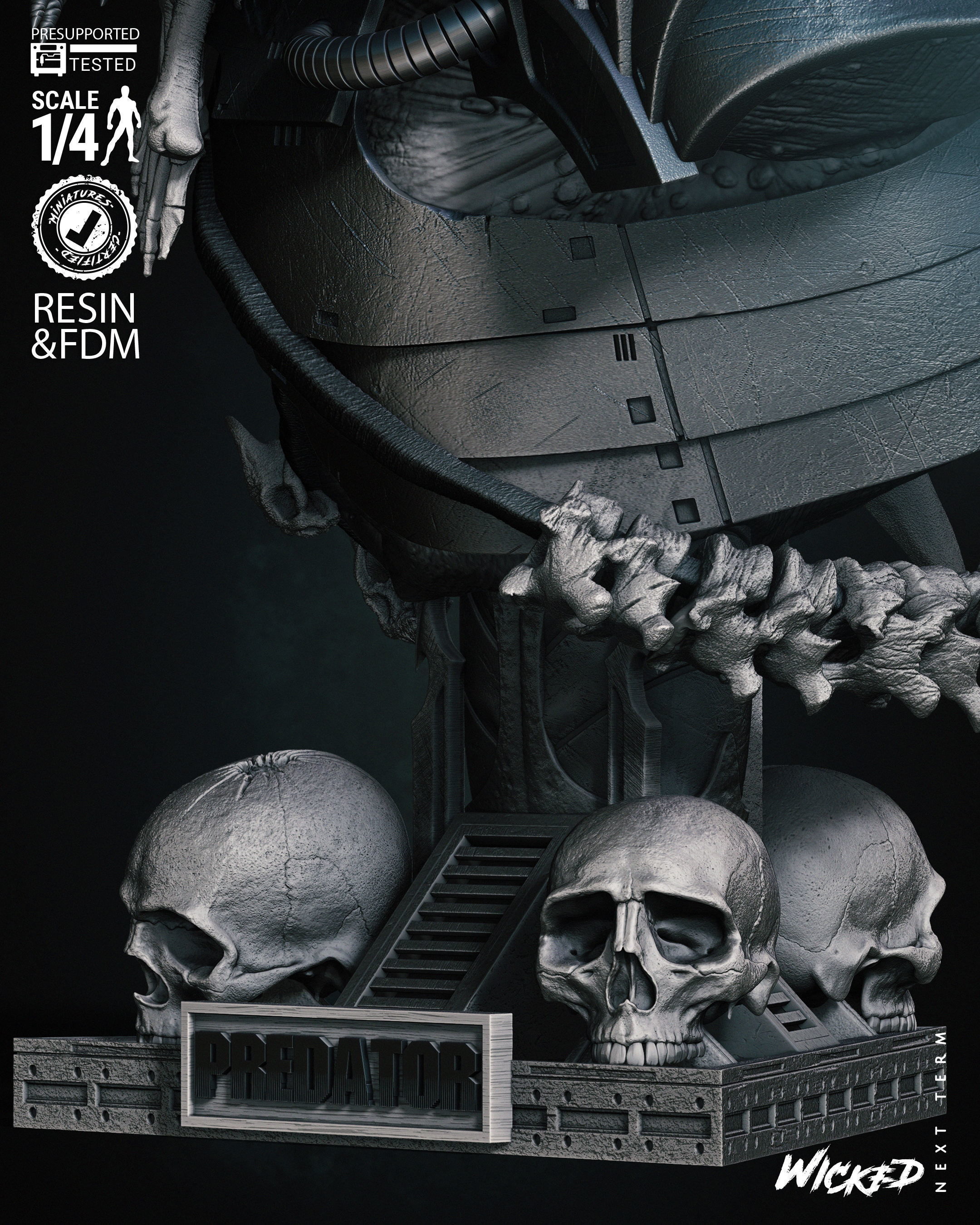 Wicked Movies Predator Bust Tested for 3D printing 3D print model_23