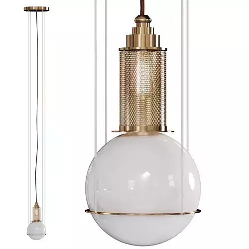 Opal round glass sphere midcentury pendant Light