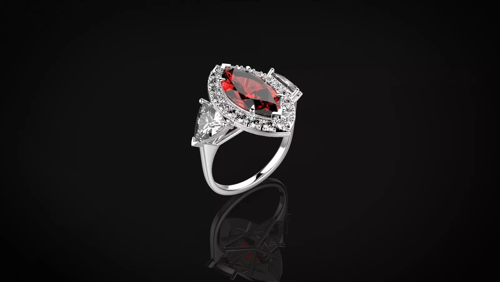 Marquee Ruby Ring 3D print model