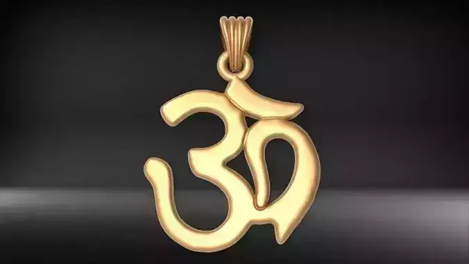 3D Aum OM Yoga Symbol Hindu Jewelry Pendant Hollow Light Weight