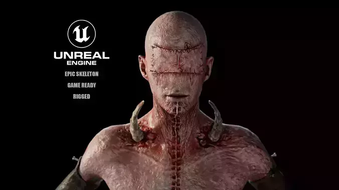 Low Poly Epic Skeleton Hell Creature Low-poly 3D model