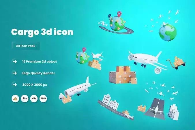 Cargo Delivery 3d Illustration Icon Pack