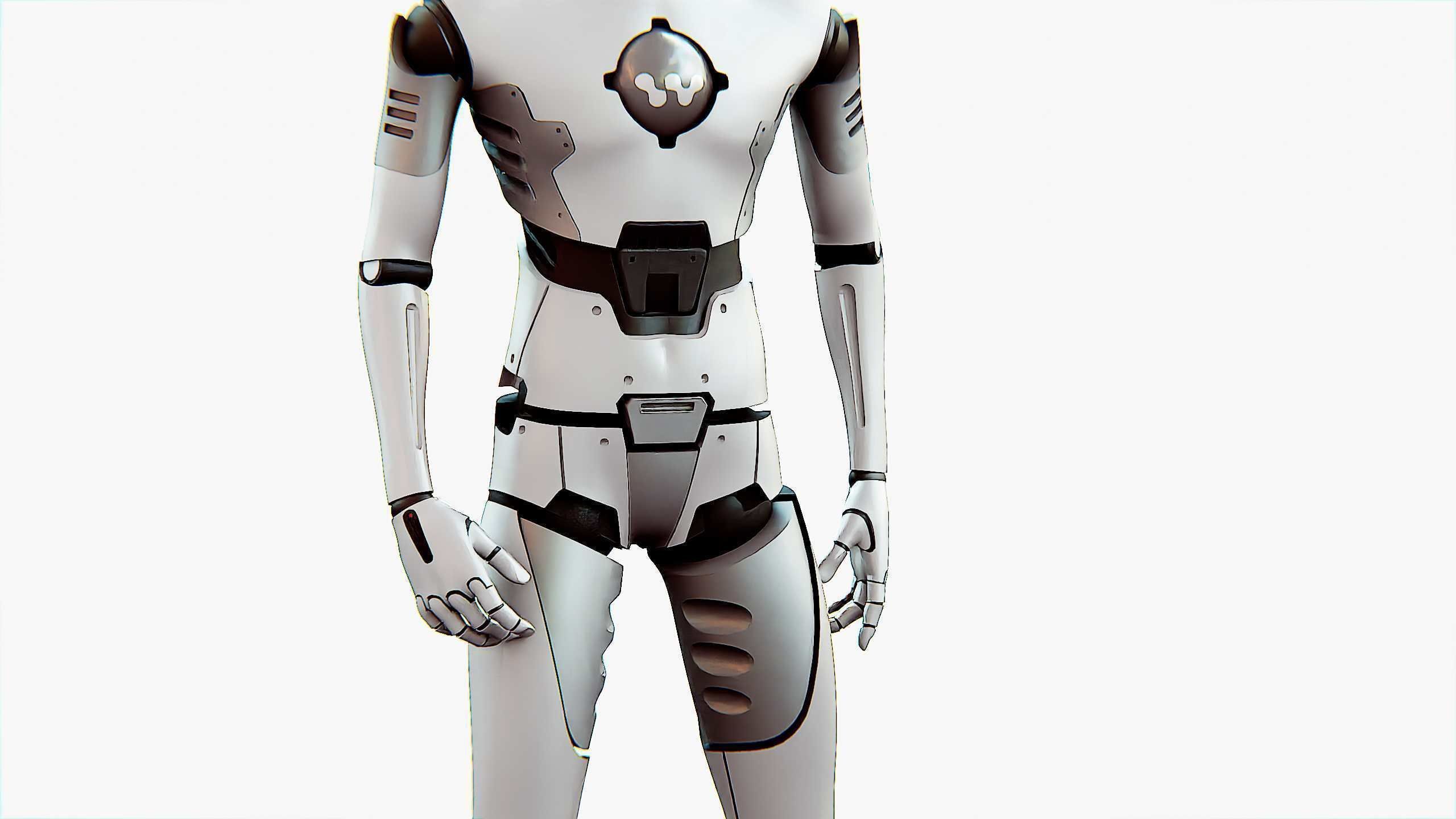 ANDROID MANO Rigged for Unreal Engine - Unity - MIXAMO 3D model_16