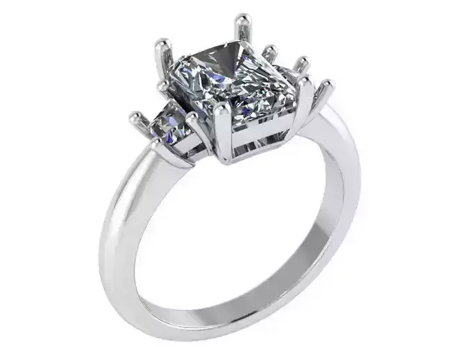 3 Stone Radiant Ring 2703