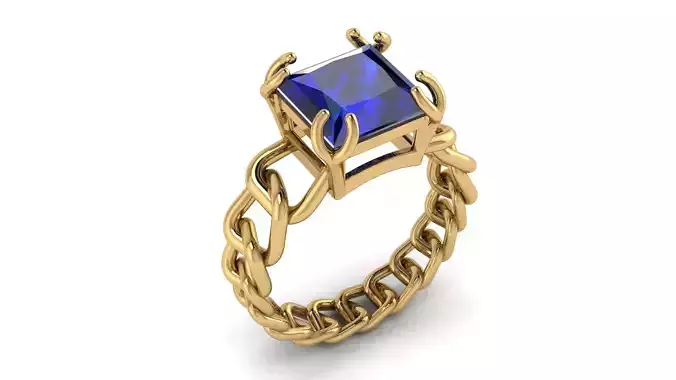 Princess Gem 8x8 mm Chain Ring