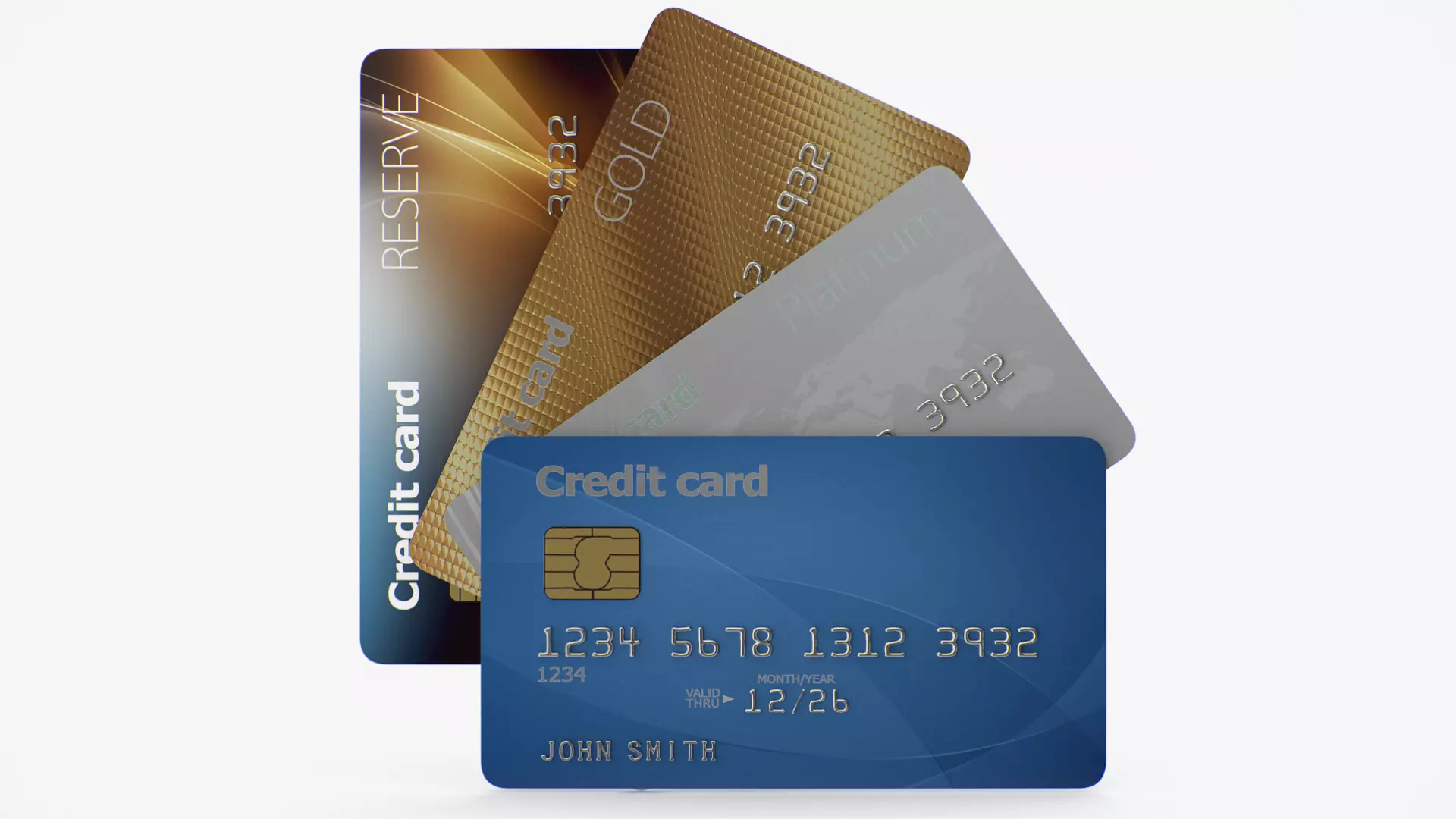 Credit cards 3D model