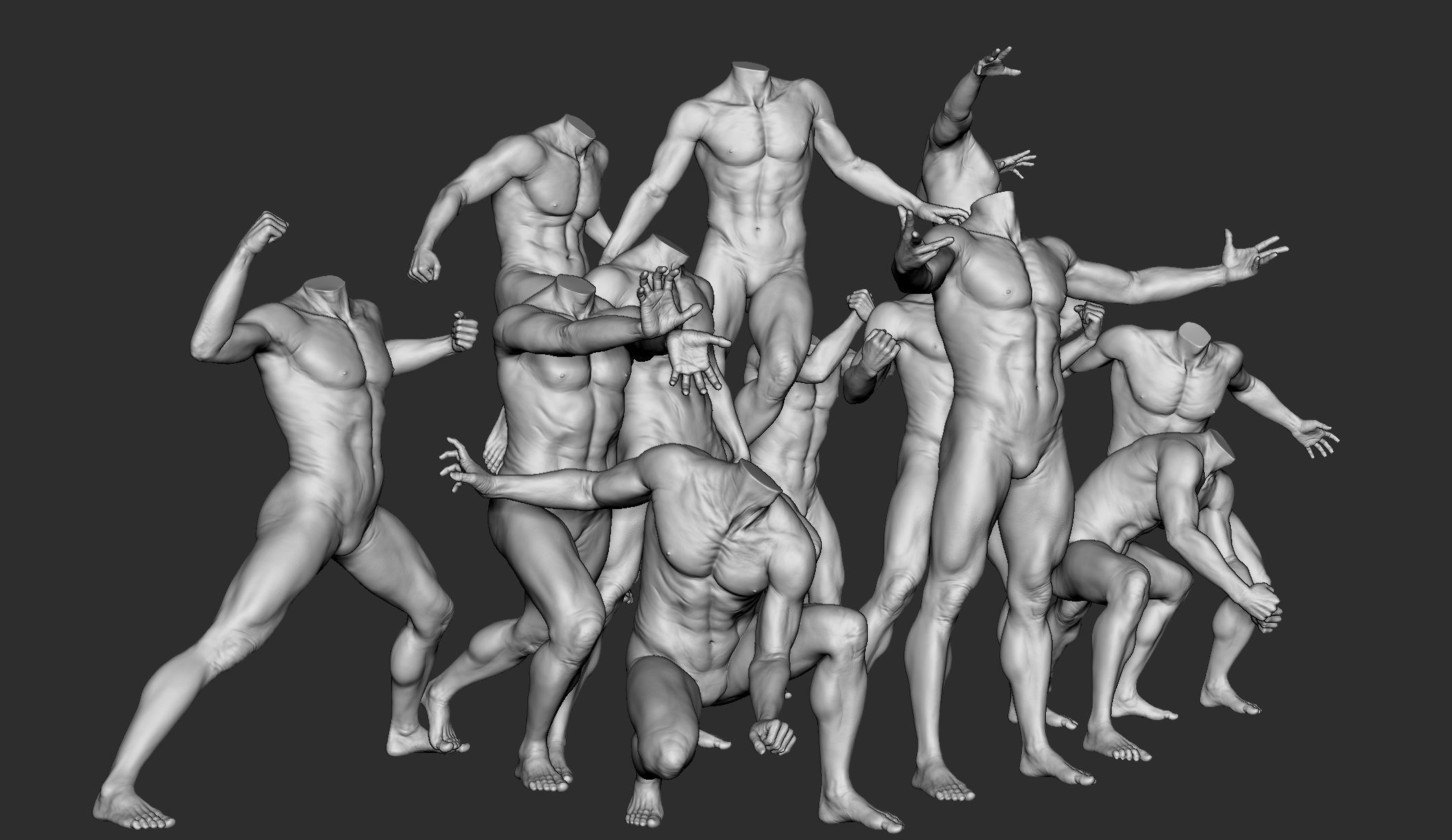 12 Male Poses Part 1 3D model_3