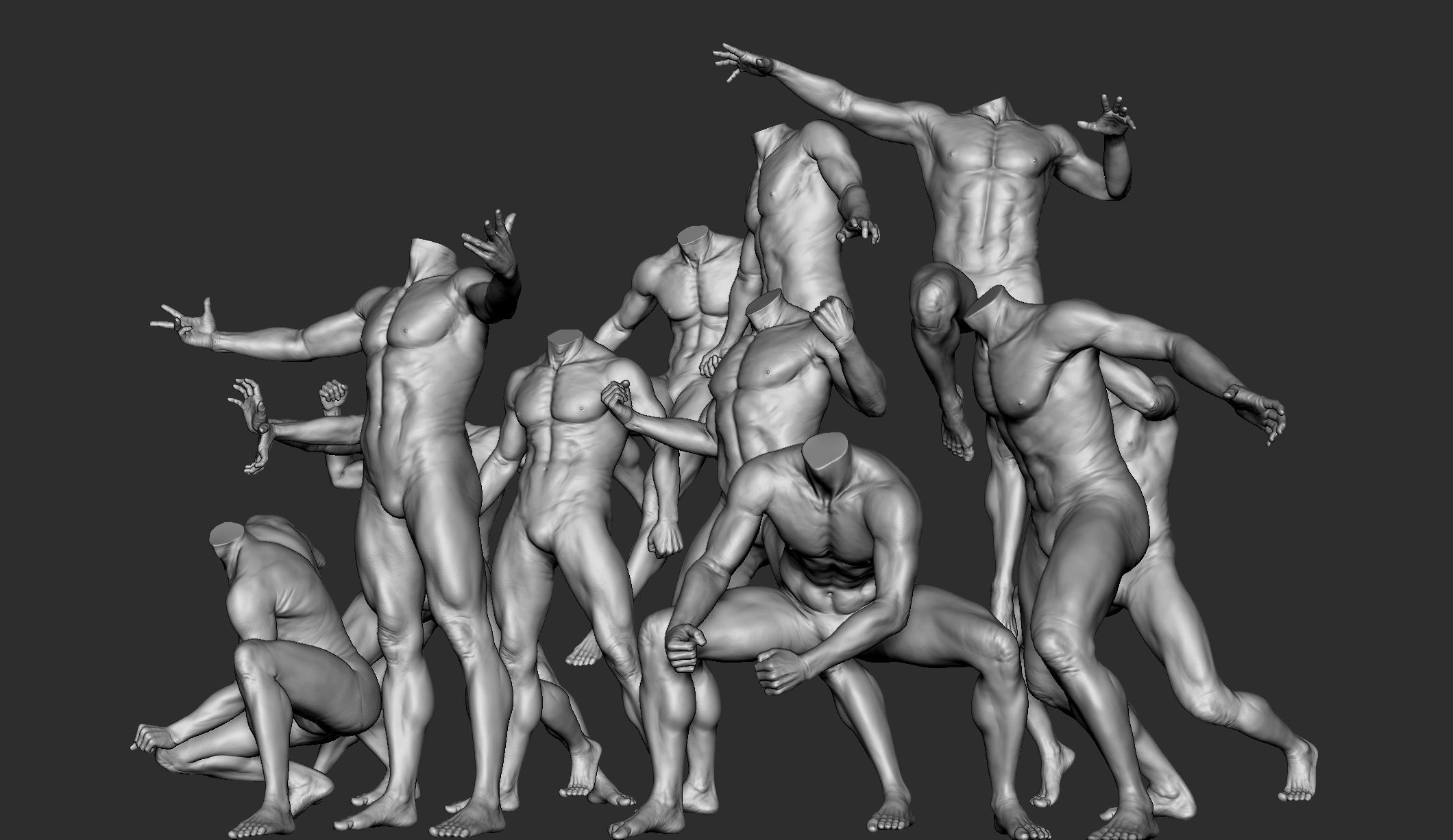 12 Male Poses Part 1 3D model_4