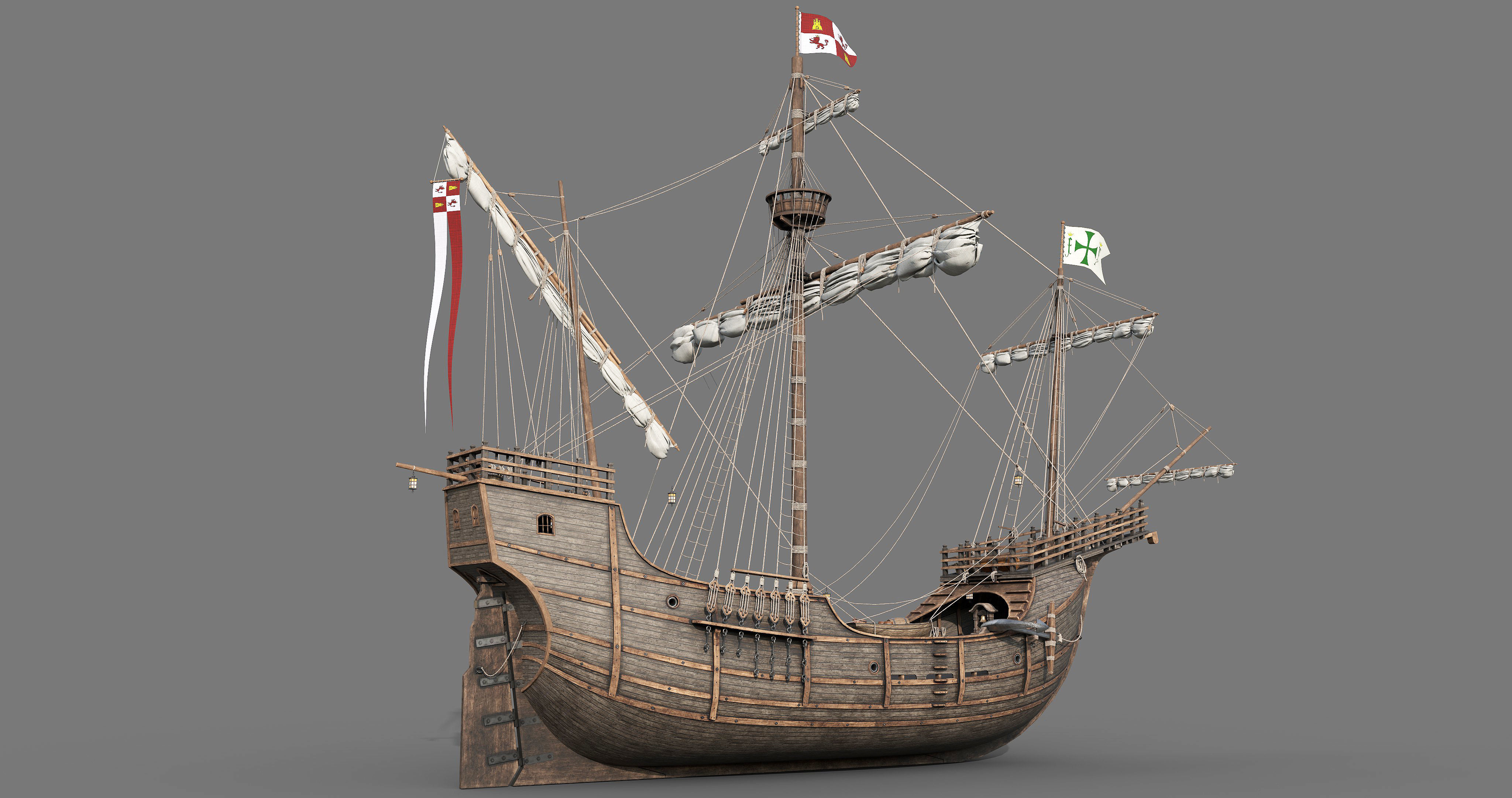 This 3D Santa Maria 1495  includes a fully detailed interior 3D model_23