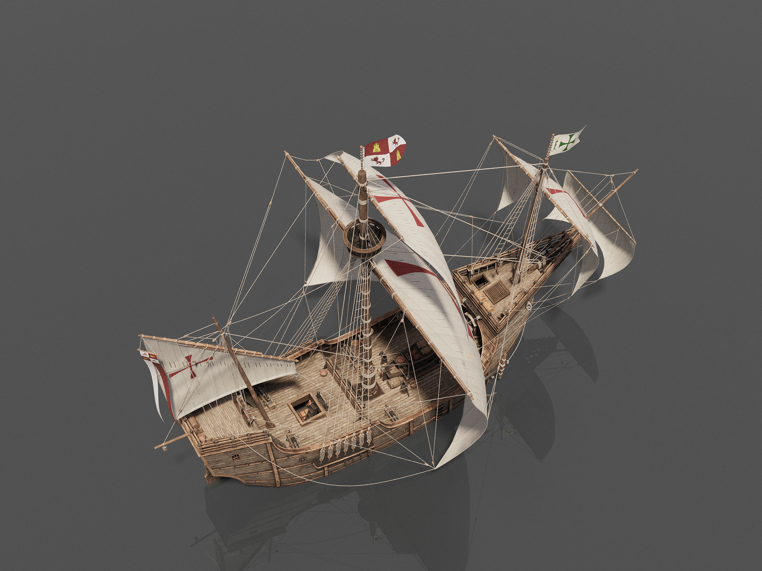 This 3D Santa Maria 1495  includes a fully detailed interior 3D model_24
