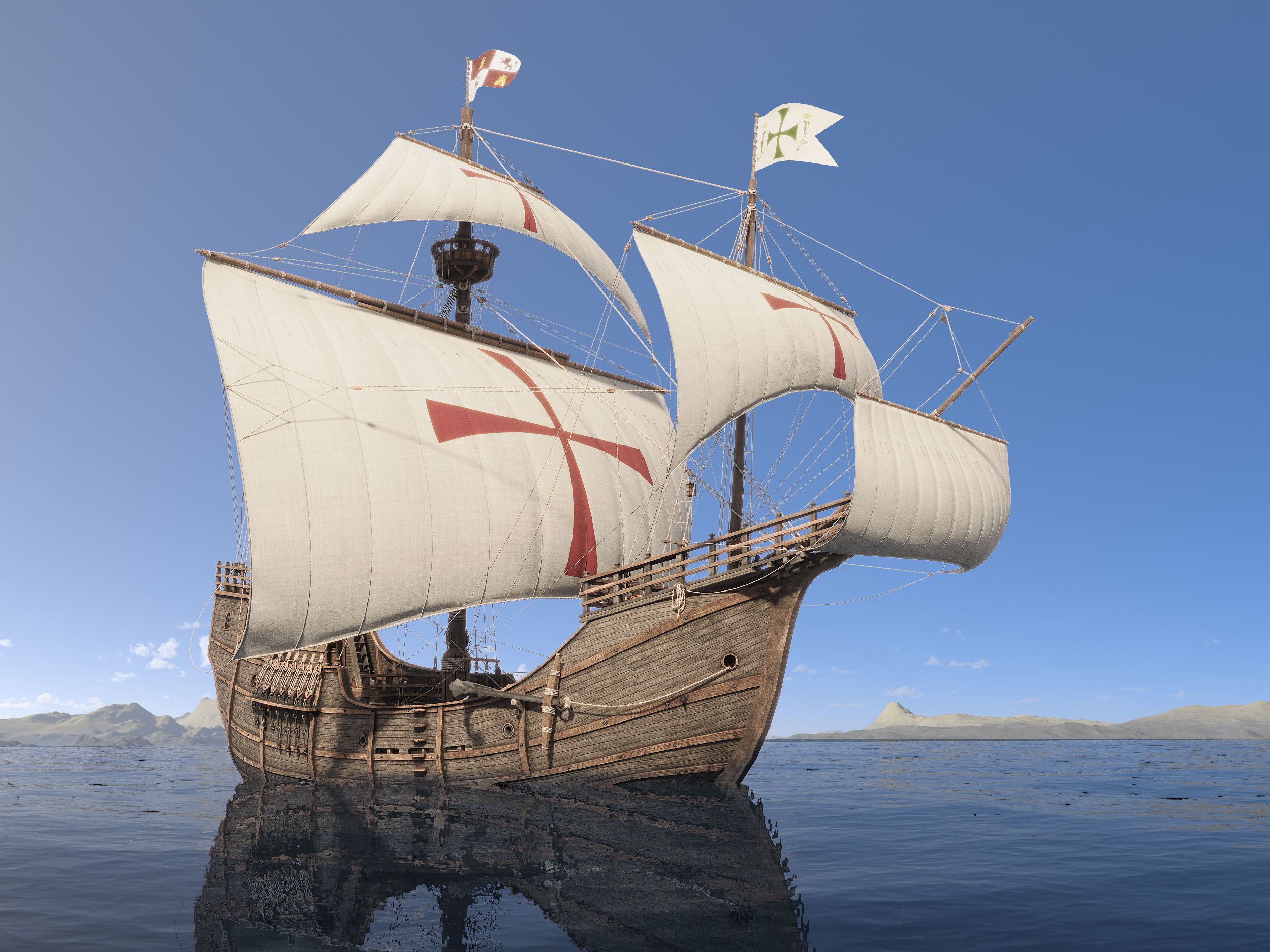 This 3D Santa Maria 1495  includes a fully detailed interior 3D model_15