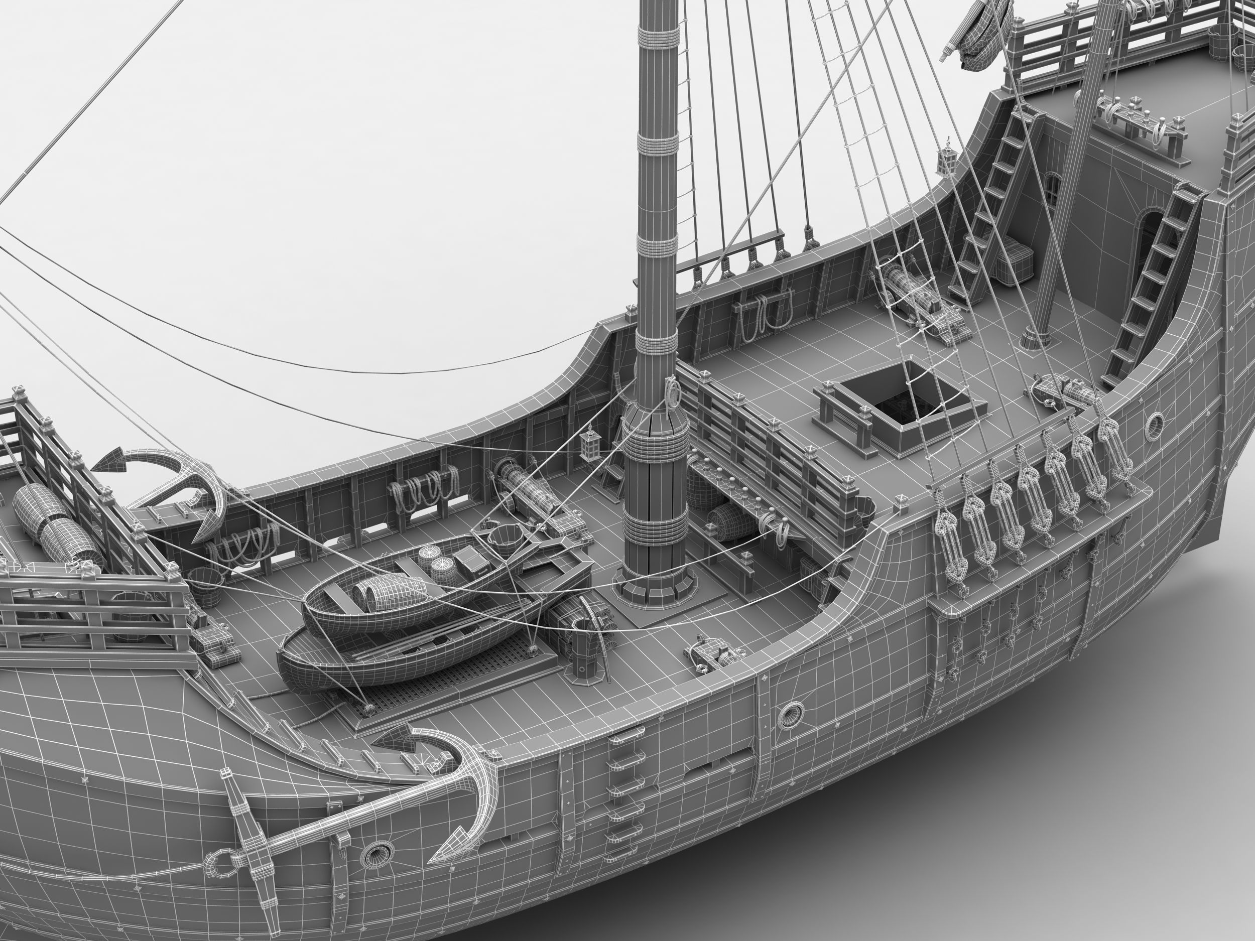 This 3D Santa Maria 1495  includes a fully detailed interior 3D model_26