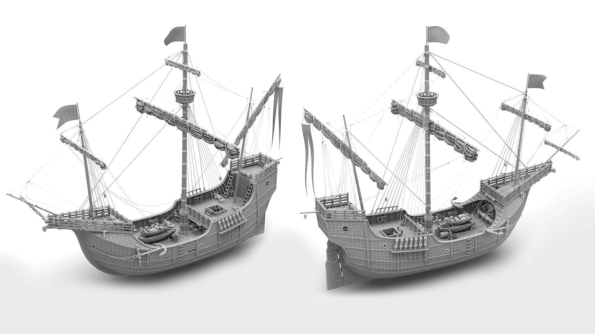 This 3D Santa Maria 1495  includes a fully detailed interior 3D model_25