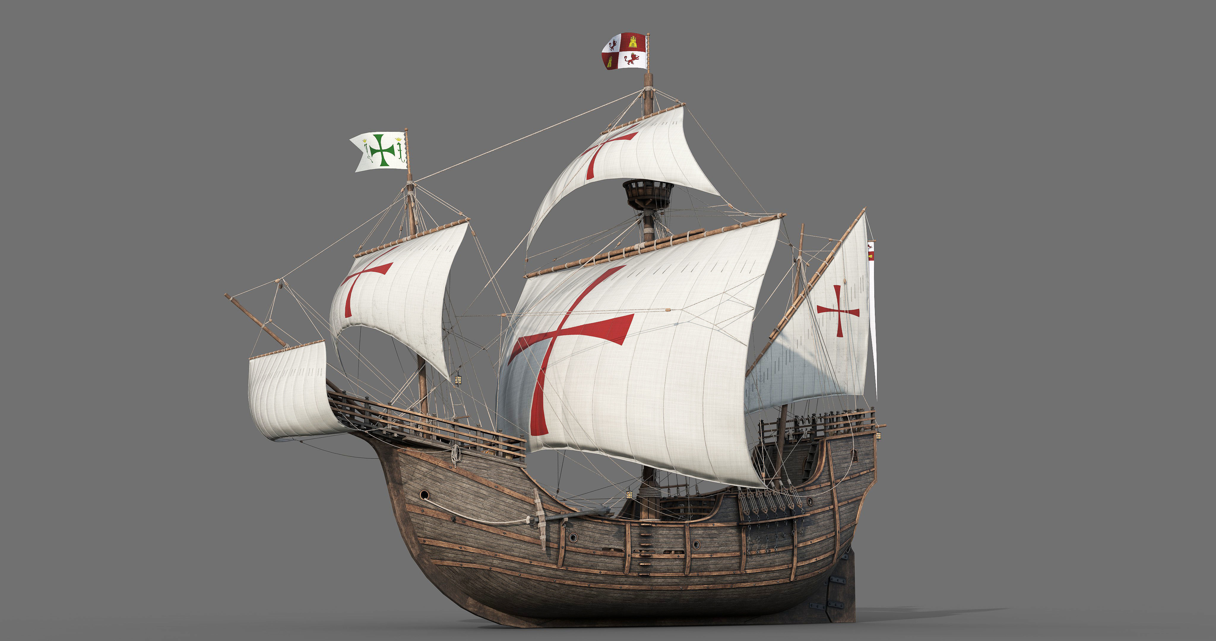 This 3D Santa Maria 1495  includes a fully detailed interior 3D model_20