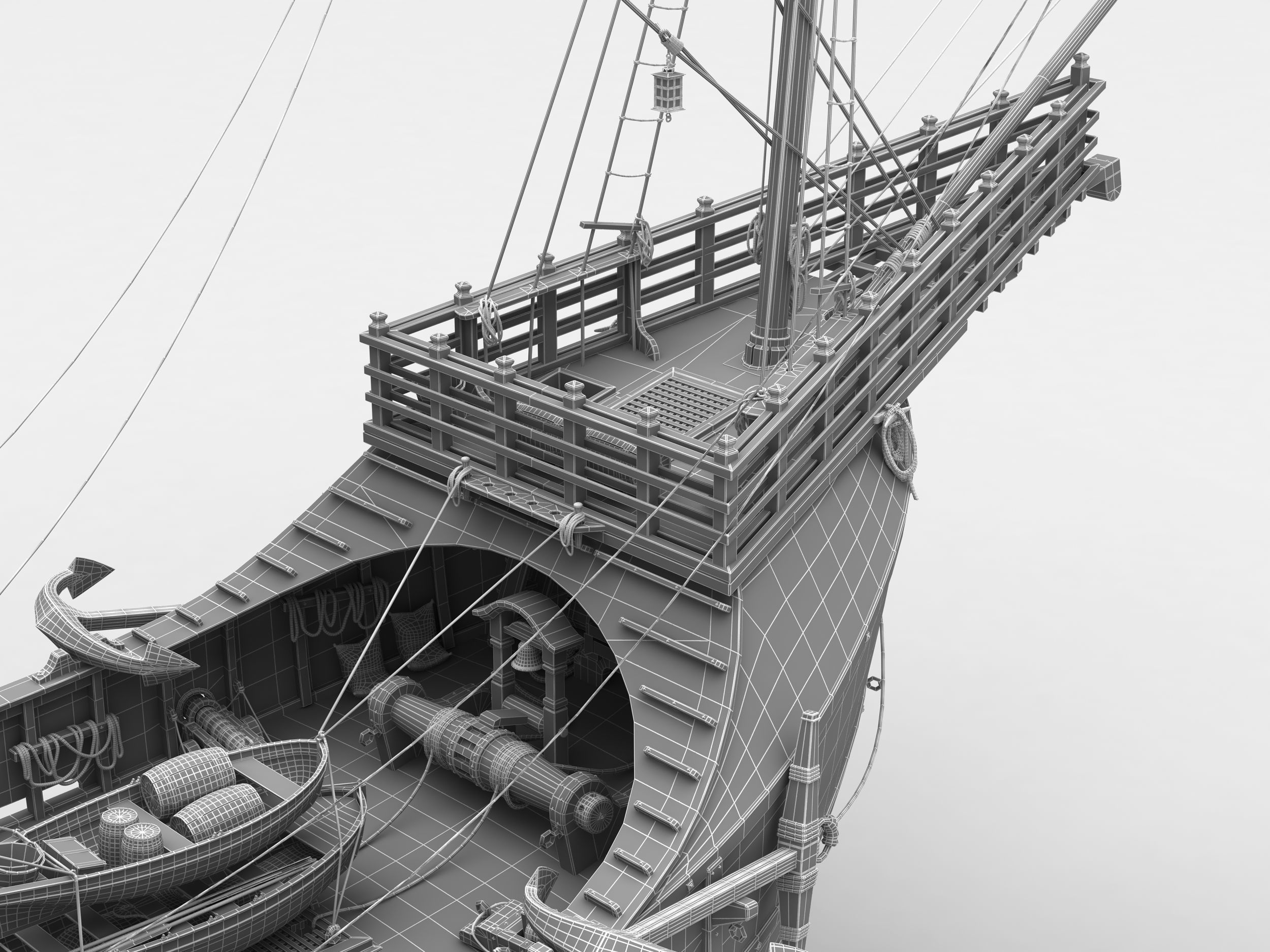 This 3D Santa Maria 1495  includes a fully detailed interior 3D model_27