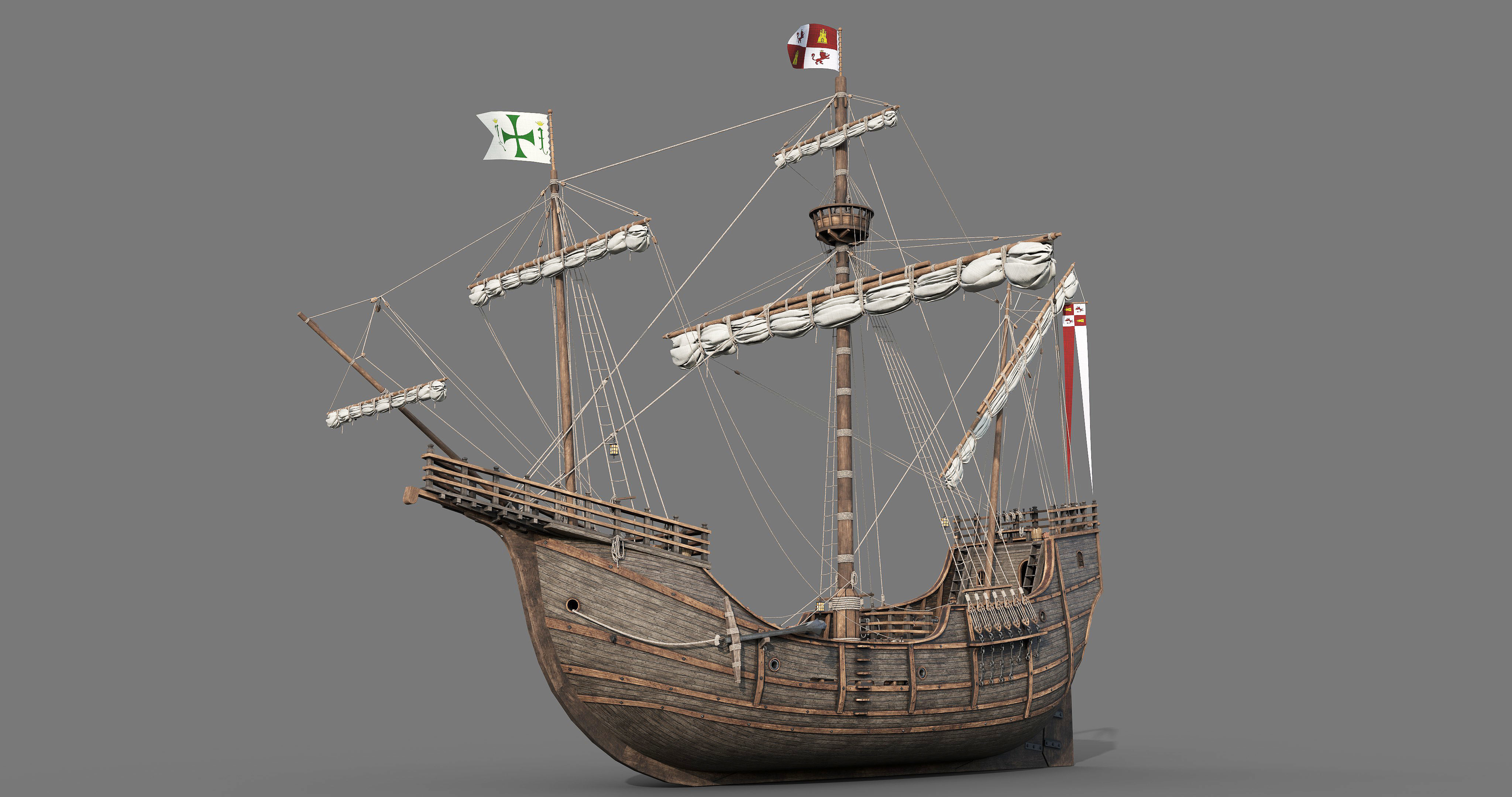 This 3D Santa Maria 1495  includes a fully detailed interior 3D model_21
