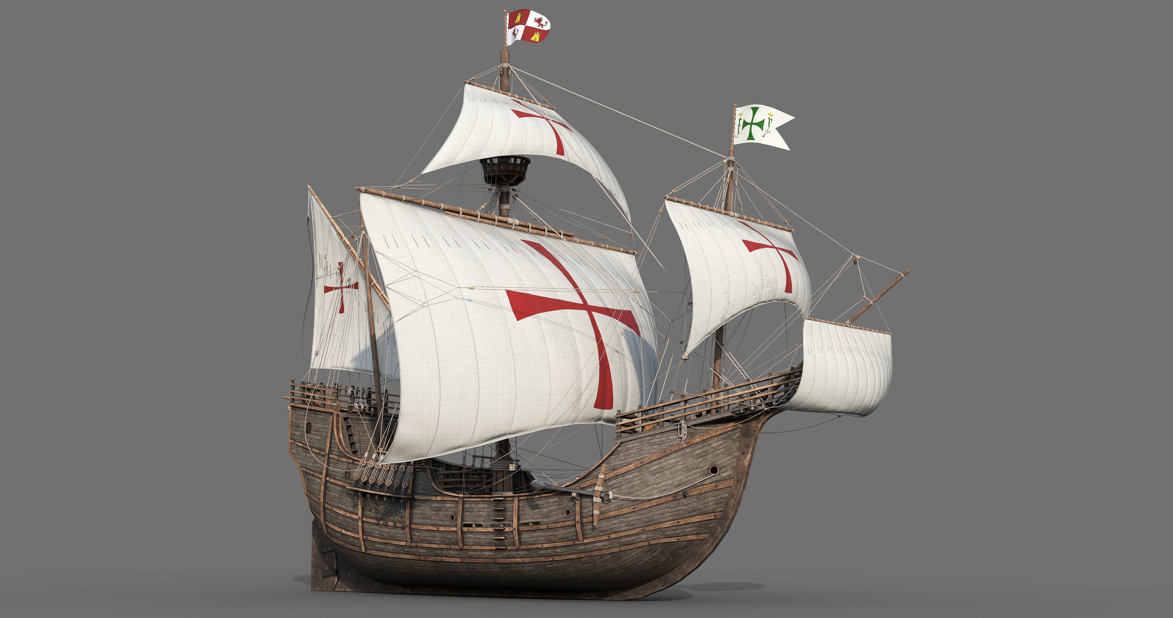 This 3D Santa Maria 1495  includes a fully detailed interior 3D model_6