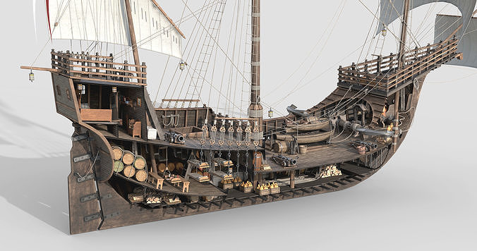 This 3D Santa Maria 1495  includes a fully detailed interior 3D model
