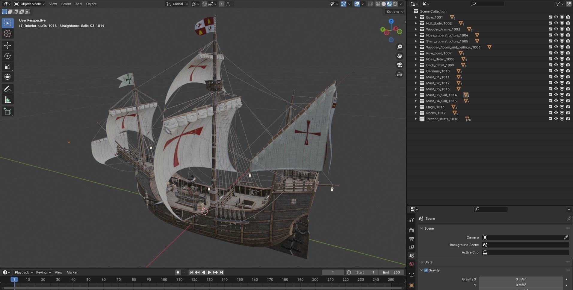 This 3D Santa Maria 1495  includes a fully detailed interior 3D model_29