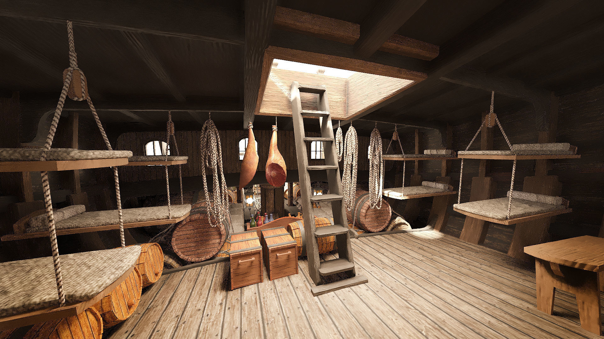 This 3D Santa Maria 1495  includes a fully detailed interior 3D model_10