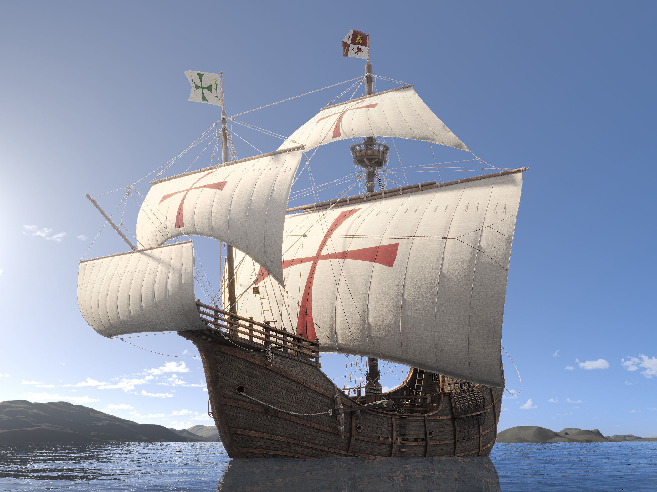 This 3D Santa Maria 1495  includes a fully detailed interior 3D model_2