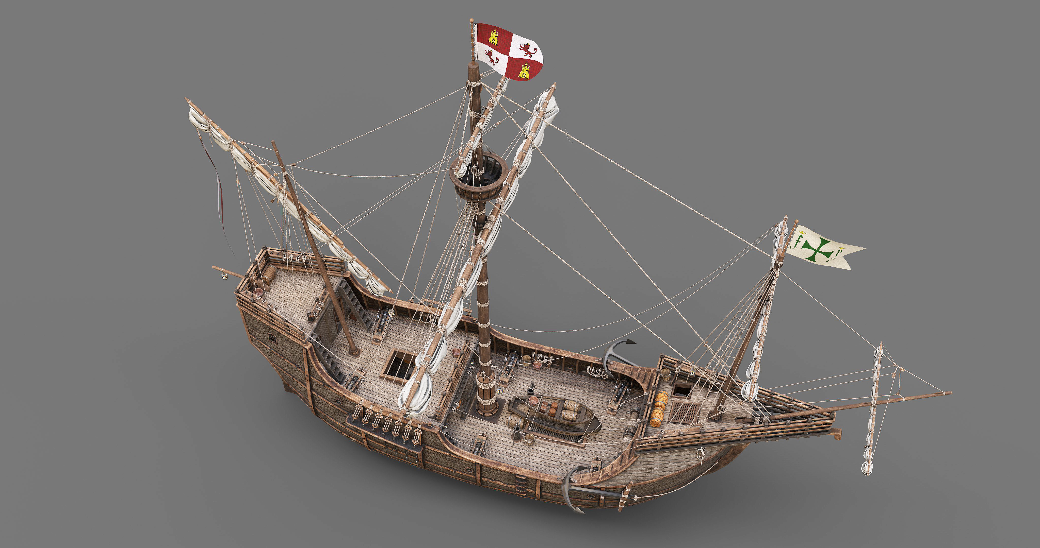 This 3D Santa Maria 1495  includes a fully detailed interior 3D model_22