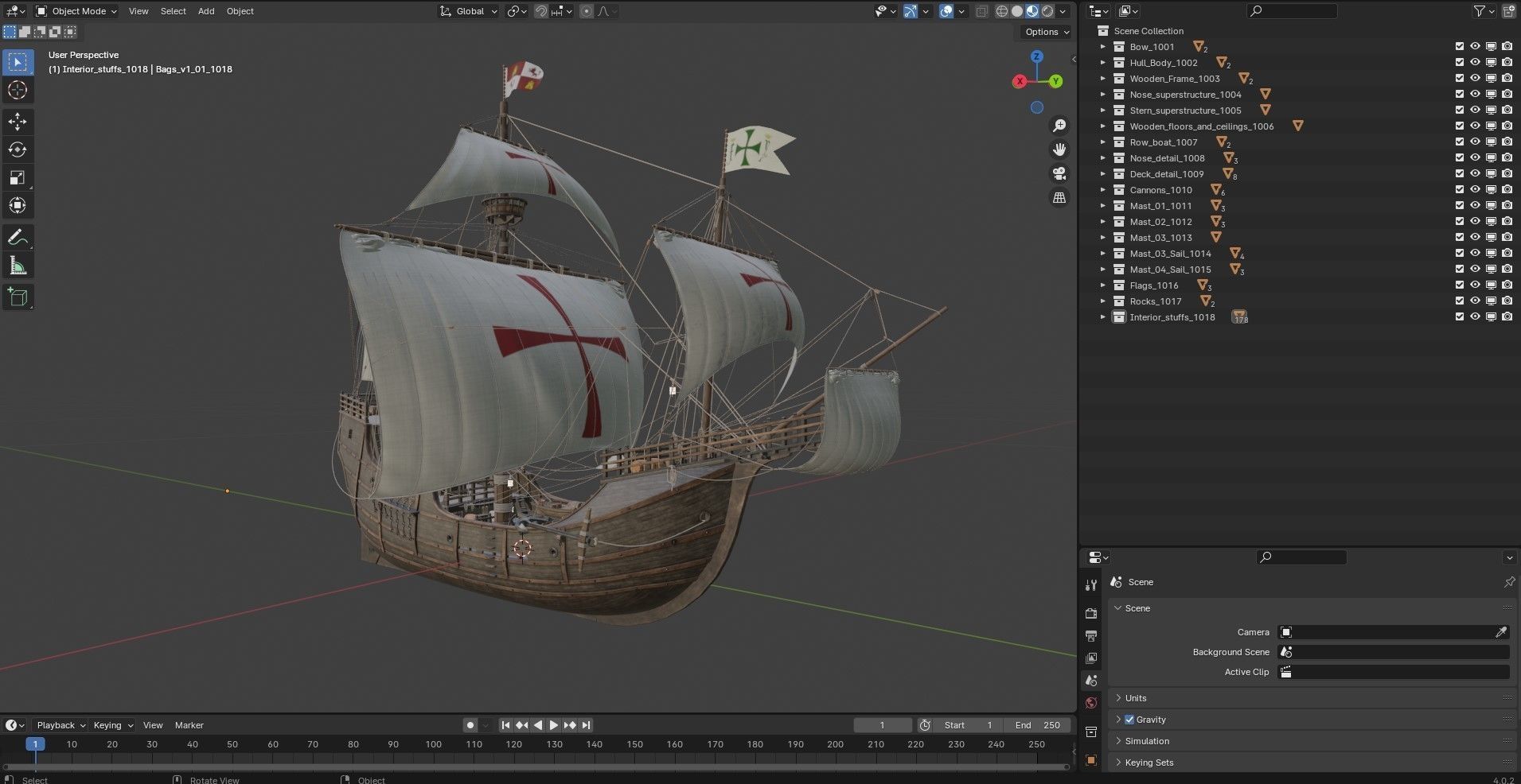 This 3D Santa Maria 1495  includes a fully detailed interior 3D model_28