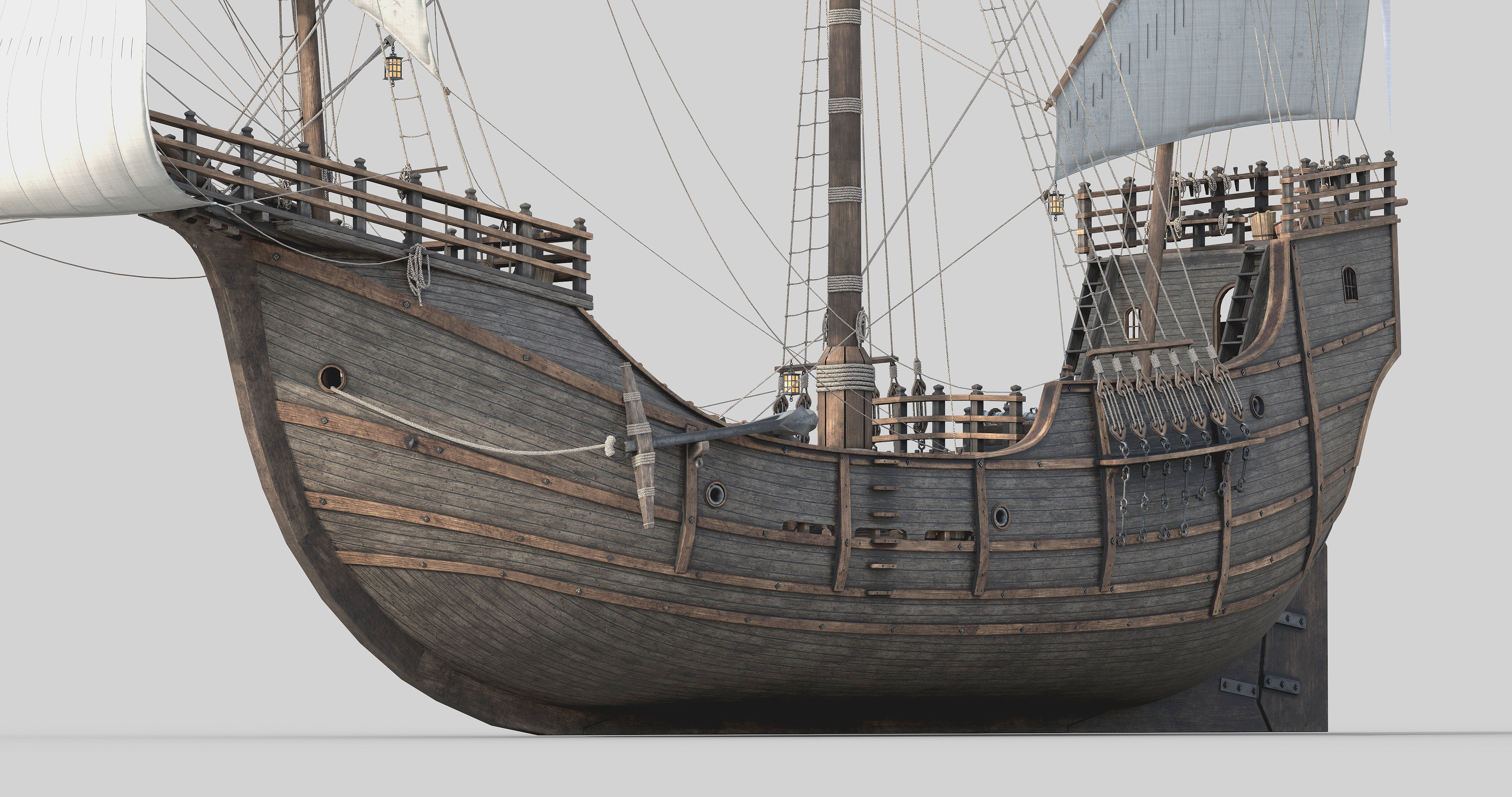 This 3D Santa Maria 1495  includes a fully detailed interior 3D model_3