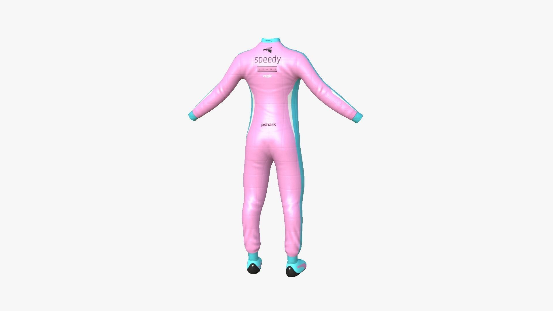 Racing Pilot Uniform A07 Pink - Character Clothing Design Low-poly 3D model_2