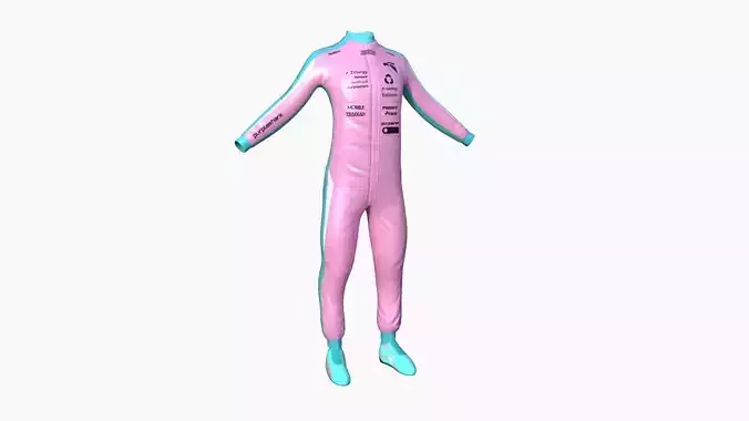 Racing Pilot Uniform A07 Pink - Character Clothing Design Low-poly 3D model