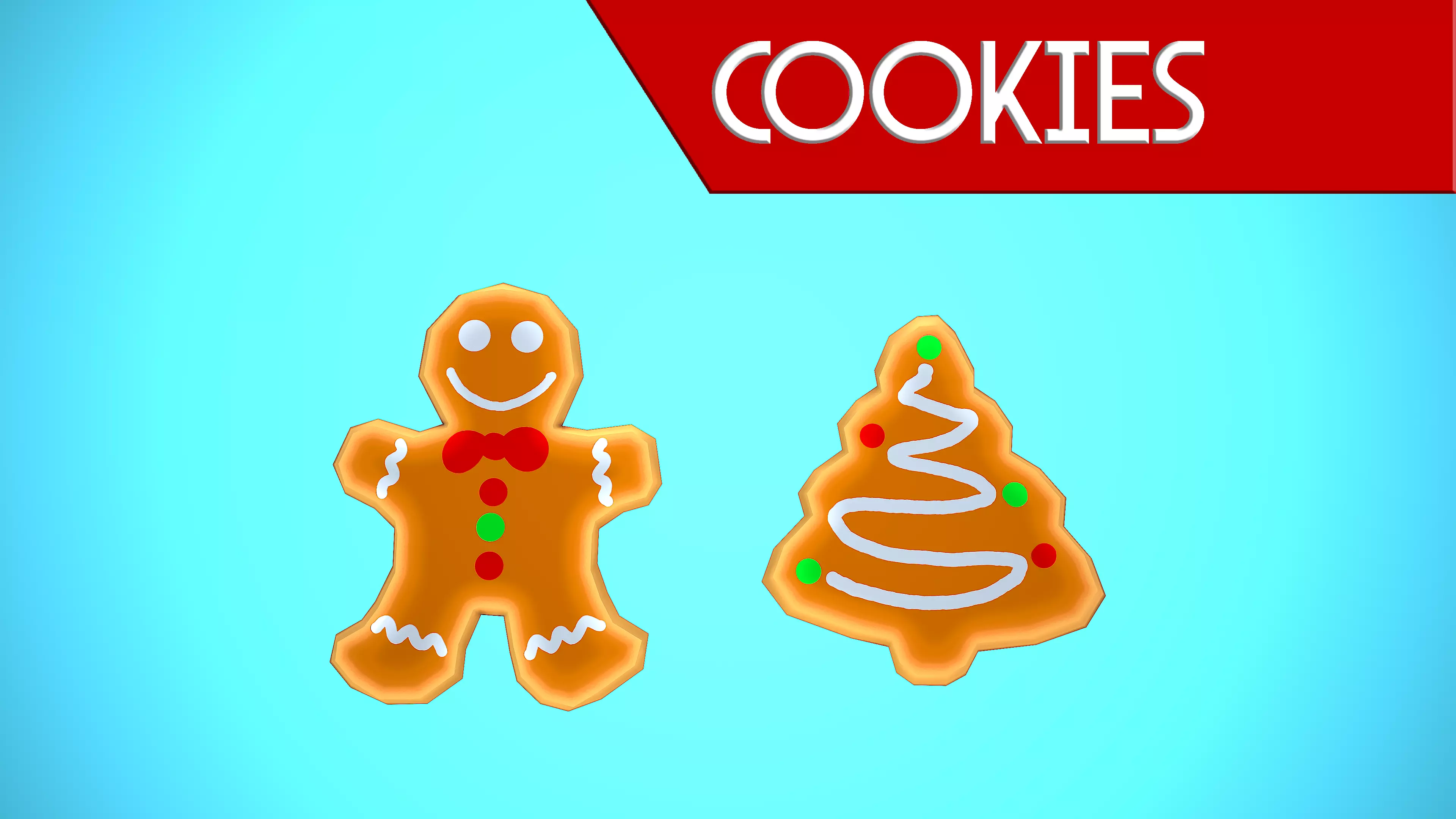 COOKIES CHRISTMAS CARTOON STYLIZED Low-poly 3D model