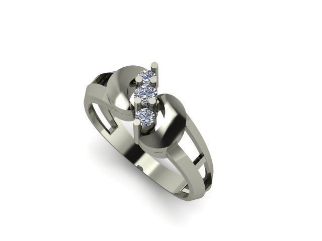 wedding ring for daimonds 3D print model_1