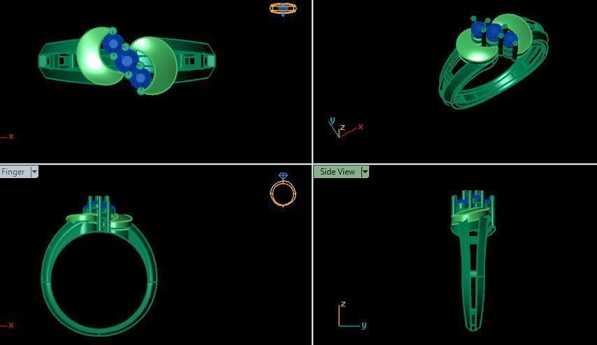 wedding ring for daimonds 3D print model_12