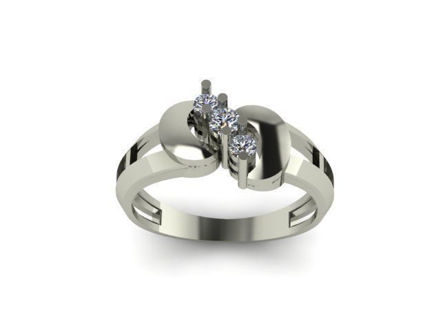 wedding ring for daimonds 3D print model_3