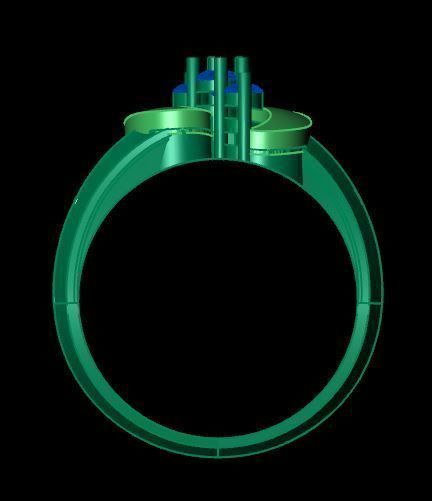 wedding ring for daimonds 3D print model_10