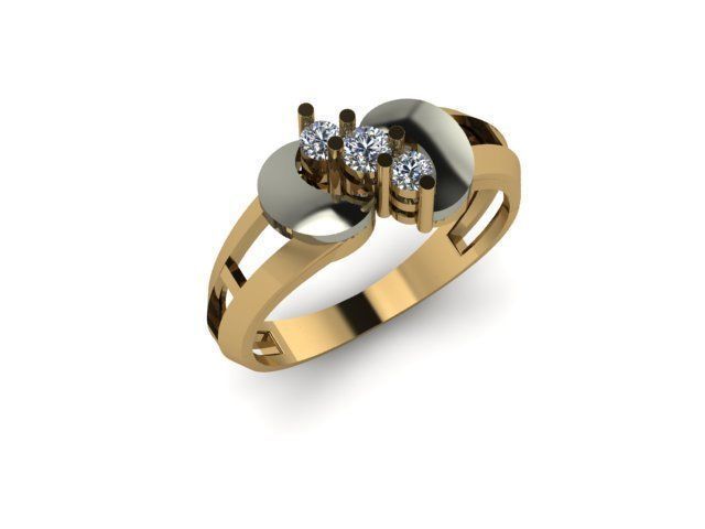 wedding ring for daimonds 3D print model_7