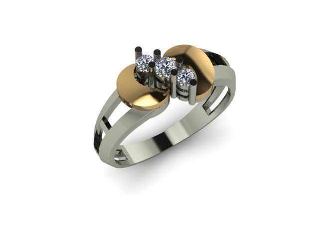 wedding ring for daimonds 3D print model_6