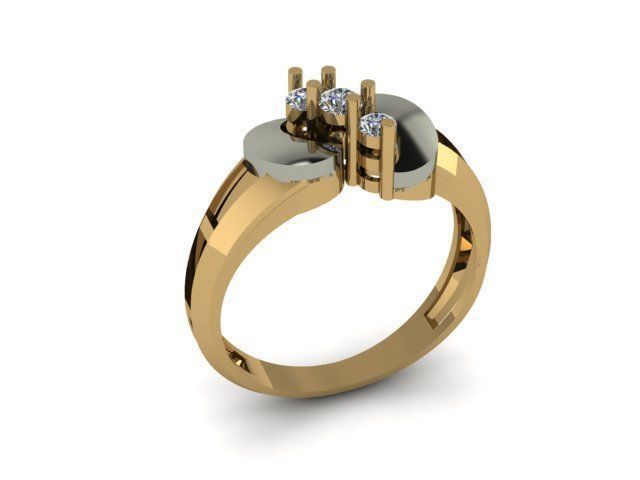 wedding ring for daimonds 3D print model_4