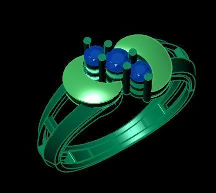 wedding ring for daimonds 3D print model_8