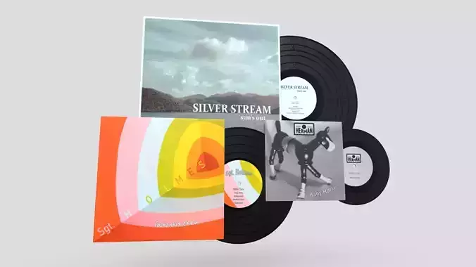Vinyl Record Album Pack Low-poly 3D model